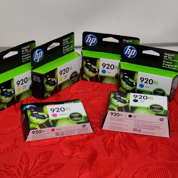 6X Genuine HP920 XL High Yield Black, Yellow, Magenta, Cyan Exp 21 & 22 Sealed